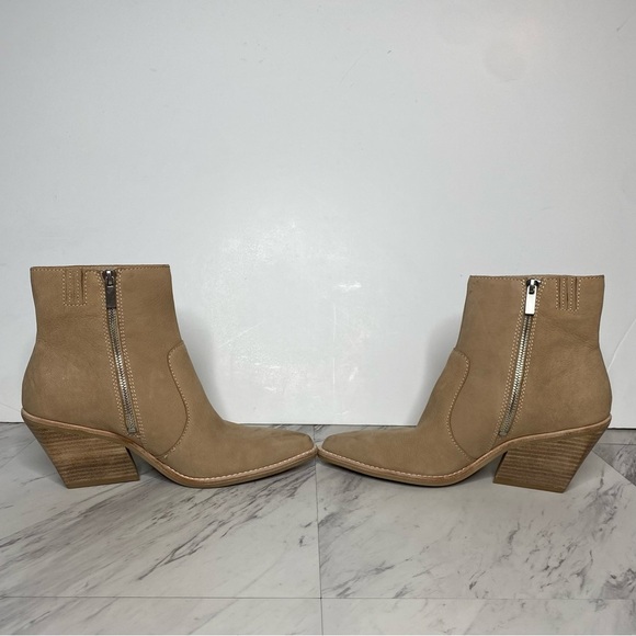 Dolce Vita Volli Tan Nubuck Heeled Bootie 8 - Picture 5 of 15